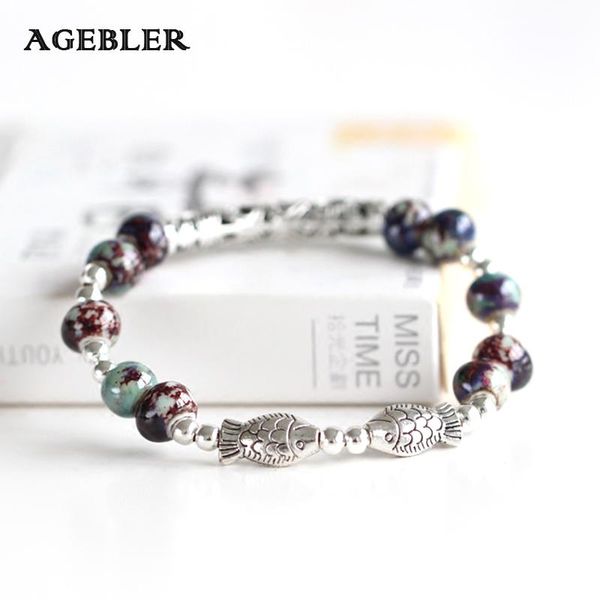 charm armband handgjorda fiskar keramiska armband mode böhmen style färgglada porslin beaded bangles med små smycken för kvinnor, Golden;silver
charm armband handgjorda fiskar keramiska armband mode böhmen style färgglada porslin beaded bangles med små smycken för kvinnor, Golden;silver