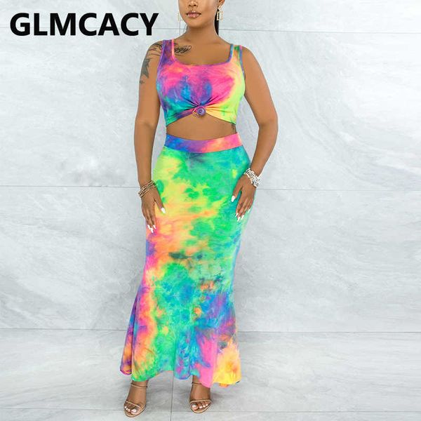 two piece tie dye suits sleeveless crop & maxi mermaid skirt set 210702, White
two piece tie dye suits sleeveless crop & maxi mermaid skirt set 210702, White