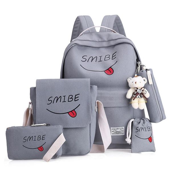 school bags 5pcs/set backpack cat printing canvas for teenager girls preppy style rucksack cute book bag mochila feminina
school bags 5pcs/set backpack cat printing canvas for teenager girls preppy style rucksack cute book bag mochila feminina