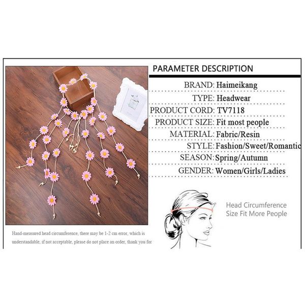 haimeikang bohemian style flower crown headband women beach headwear chrysanthemum flowers hair bands wreath hair acc qylnaz
haimeikang bohemian style flower crown headband women beach headwear chrysanthemum flowers hair bands wreath hair acc qylnaz