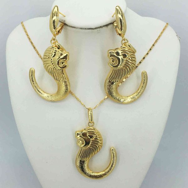 jewelry sets fashion lion head two design earrings/pendant/necklace 24k gold set for women's gift, Black
jewelry sets fashion lion head two design earrings/pendant/necklace 24k gold set for women's gift, Black
