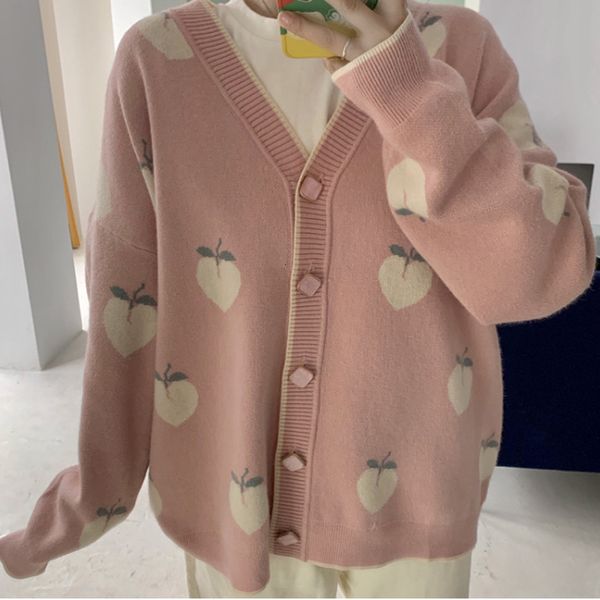 2021 new v-neck women's female long sleeve with single breasted knitwear cardigan casual peach pattern ladies sweater siuz, White;black
2021 new v-neck women's female long sleeve with single breasted knitwear cardigan casual peach pattern ladies sweater siuz, White;black