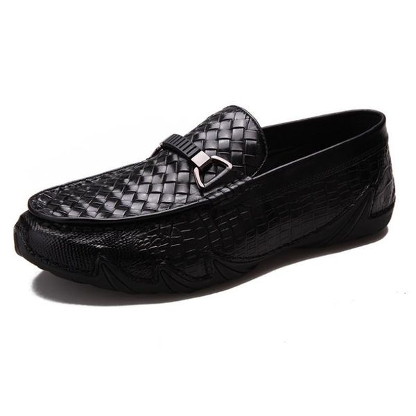 dress shoes fashion loafers weave genuine leather men summer daily casual round toe slip-on high grade office work male, Black
dress shoes fashion loafers weave genuine leather men summer daily casual round toe slip-on high grade office work male, Black