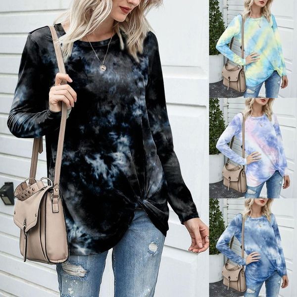 women's fashion casual tie-dye crewneck long sleeve knot loose pullover goth woman tshirts harajuku women clothing, White
women's fashion casual tie-dye crewneck long sleeve knot loose pullover goth woman tshirts harajuku women clothing, White