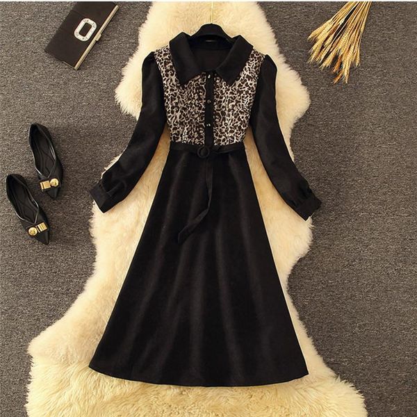 casual dresses elegant long midi dress winter black leopard print sleeve slim a-line sashes spring 2021, Black;gray
casual dresses elegant long midi dress winter black leopard print sleeve slim a-line sashes spring 2021, Black;gray
