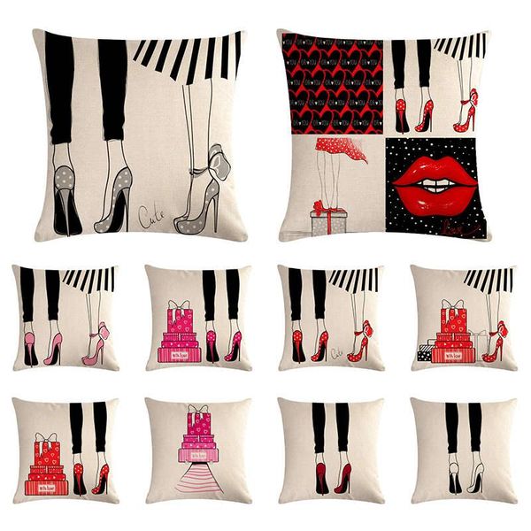 cushion/decorative pillow cartoon high heels pattern cushion cover pink red linen sofa car chair fashion decoration 45x45cm
cushion/decorative pillow cartoon high heels pattern cushion cover pink red linen sofa car chair fashion decoration 45x45cm