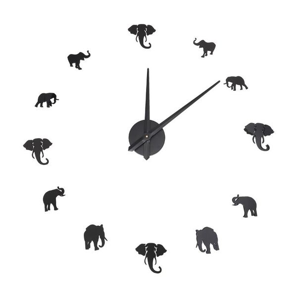 wall clocks 1 set elephant clock diy three-dimensional creative fashion simple decoration paste (black)
wall clocks 1 set elephant clock diy three-dimensional creative fashion simple decoration paste (black)