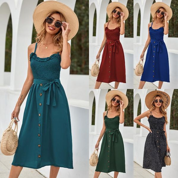 casual dresses 2021 summer wave point slip long dress for woman green red black blue 8 color optional collect waist, Black;gray
casual dresses 2021 summer wave point slip long dress for woman green red black blue 8 color optional collect waist, Black;gray