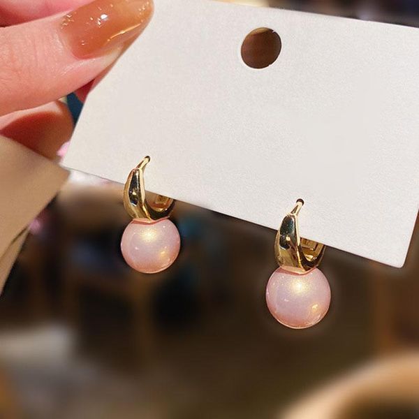 cute pink pearl ball drops hoop earrings for women fashion popular korean jewelry chic party accessories pendientes 2021 c337, Golden;silver
cute pink pearl ball drops hoop earrings for women fashion popular korean jewelry chic party accessories pendientes 2021 c337, Golden;silver