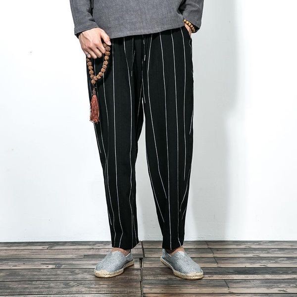 men's pants 2021 spring listing comfortable trousers chinese style linen sport large casual vertical striped straight men, Black
men's pants 2021 spring listing comfortable trousers chinese style linen sport large casual vertical striped straight men, Black