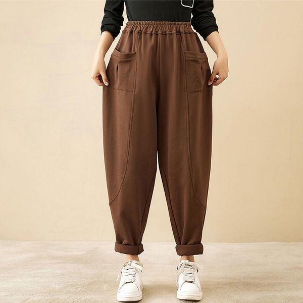 women's pants & capris johnature winter casual harem for women 2021 all match solid color elastic waist loose pockets full length, Black;white
women's pants & capris johnature winter casual harem for women 2021 all match solid color elastic waist loose pockets full length, Black;white