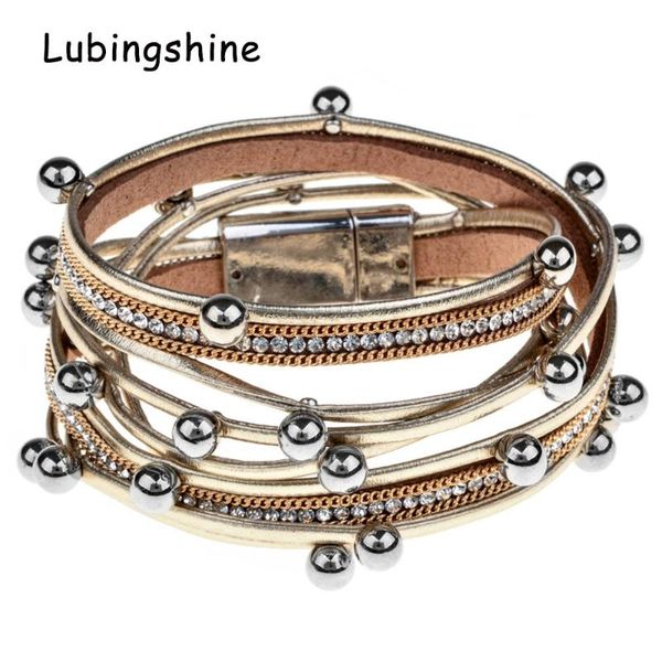 charm bracelets multilayer rhinestone leather bangles for women magnetic bead bracelet wristband men holiday jewelry pulseira, Golden;silver
charm bracelets multilayer rhinestone leather bangles for women magnetic bead bracelet wristband men holiday jewelry pulseira, Golden;silver