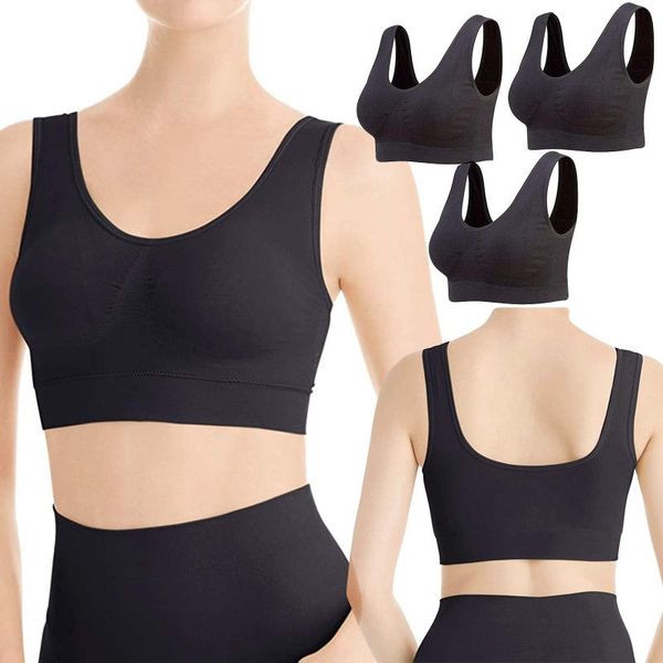 crop 3-pack seamless sports bra wireyoga bra with removable pads for women summer camisetas tirantes mujer verano 38, White;black
crop 3-pack seamless sports bra wireyoga bra with removable pads for women summer camisetas tirantes mujer verano 38, White;black