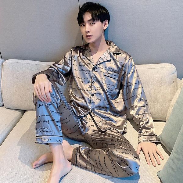 men's sleepwear pajamas for men long sleeve 4xl 5xl satin black silk set 2021 home wear autumn pijamas lounge dad, Black;brown
men's sleepwear pajamas for men long sleeve 4xl 5xl satin black silk set 2021 home wear autumn pijamas lounge dad, Black;brown