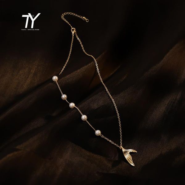 pendant necklaces elegant pearl chain beauty fishtail short necklace for woman wedding party girl's clavicle fashion jewelry, Silver
pendant necklaces elegant pearl chain beauty fishtail short necklace for woman wedding party girl's clavicle fashion jewelry, Silver
