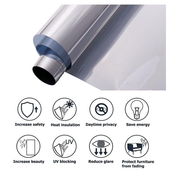 window stickers sunice self-adhesive silver& silver one-way mirror film office privacy summer anti-uv protection glass solar tint 200cm
window stickers sunice self-adhesive silver& silver one-way mirror film office privacy summer anti-uv protection glass solar tint 200cm