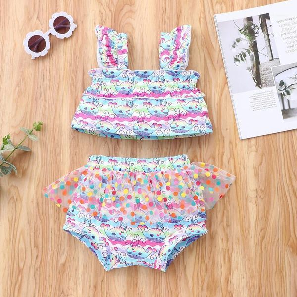 clothing sets 2pcs toddlers summer outfit, doughnut/dolphin print frilly tank + gauze splicing shorts for baby girls, 3-18 months1, White
clothing sets 2pcs toddlers summer outfit, doughnut/dolphin print frilly tank + gauze splicing shorts for baby girls, 3-18 months1, White