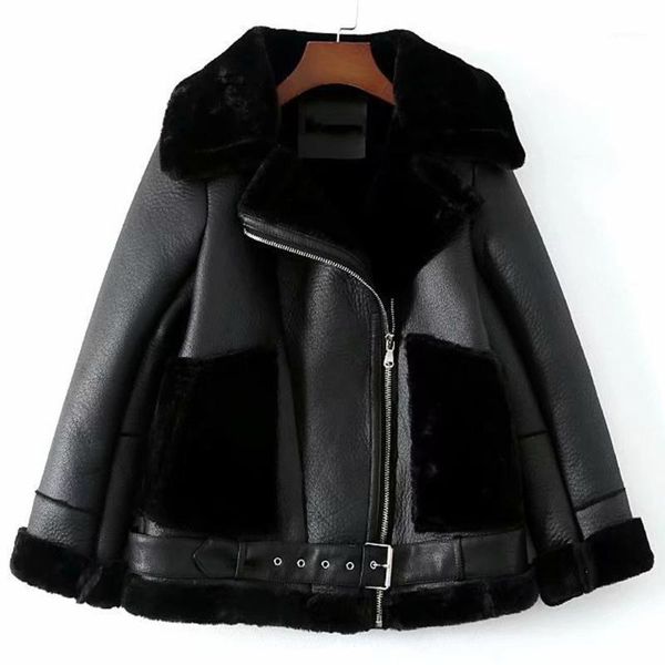 women's fur & faux automotive womens lined coat winter thick warm woolen overcoat woman fleece leather jacket pocket european clothing, Black
women's fur & faux automotive womens lined coat winter thick warm woolen overcoat woman fleece leather jacket pocket european clothing, Black