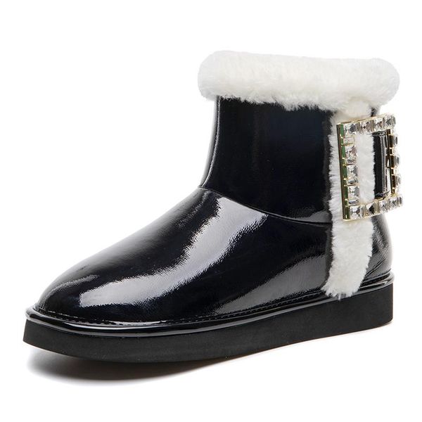 boots claiami fashion winter lady ankle snow boot for women leather shoes diamond buckle rubber cement mujer shcuh scarpe 2021, Black
boots claiami fashion winter lady ankle snow boot for women leather shoes diamond buckle rubber cement mujer shcuh scarpe 2021, Black