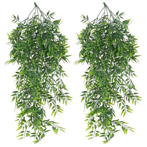 decorative flowers & wreaths 2 pack hanging artificial plants bamboo faux leaves weeping drooping plant for indoor outdoor wall home
decorative flowers & wreaths 2 pack hanging artificial plants bamboo faux leaves weeping drooping plant for indoor outdoor wall home