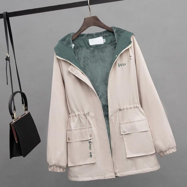 women's trench coats surufeng 2021 autumn winter cashmere coat women loose snow outwear medium-long zipper-up basic jacket thick hooded, Tan;black
women's trench coats surufeng 2021 autumn winter cashmere coat women loose snow outwear medium-long zipper-up basic jacket thick hooded, Tan;black
