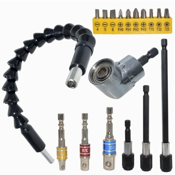 professional hand tool sets 157a 18pcs/set 105 degree angle extension rod flexible shaft 1/4 inch shank drill bit
professional hand tool sets 157a 18pcs/set 105 degree angle extension rod flexible shaft 1/4 inch shank drill bit