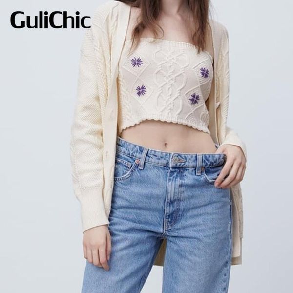 women's knits & tees 4.5 women embroidered knitted cardigan vintage long sleeve sweater coat or embroidery tank, White
women's knits & tees 4.5 women embroidered knitted cardigan vintage long sleeve sweater coat or embroidery tank, White