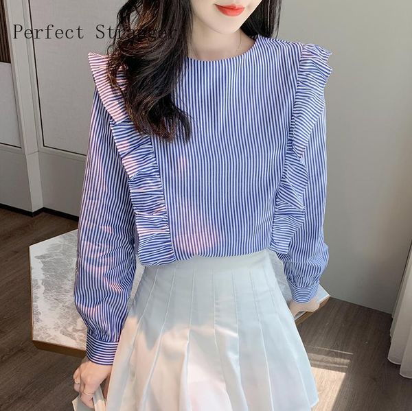 women's blouses & shirts 2021 autumn arrival o collar long sleeve striped women chiffon blouse high quality, White
women's blouses & shirts 2021 autumn arrival o collar long sleeve striped women chiffon blouse high quality, White