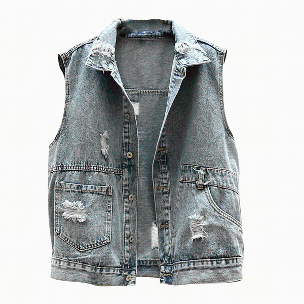 women's vests korean wild denim vest coat women 2021 hole jacket woman jeans coats casual loose waistcoat sleeveless, Black;white
women's vests korean wild denim vest coat women 2021 hole jacket woman jeans coats casual loose waistcoat sleeveless, Black;white