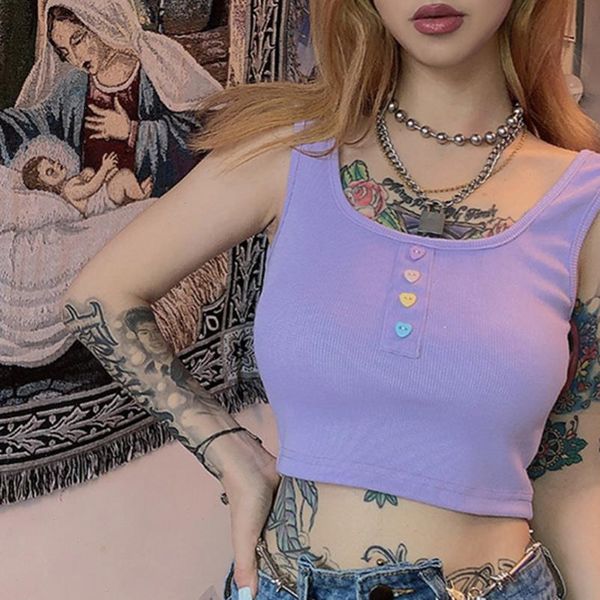 button tank fashion womens purple vest off shoulder halter blusa shirt 2021 summer slim crop camisole, White
button tank fashion womens purple vest off shoulder halter blusa shirt 2021 summer slim crop camisole, White
