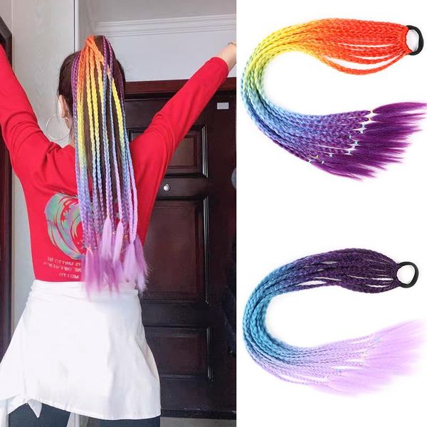 synthetic wigs full star colorful box ponytail hair false overhead tail with rubber elastic band braiding rainbow hairpiece pigtail, Black
synthetic wigs full star colorful box ponytail hair false overhead tail with rubber elastic band braiding rainbow hairpiece pigtail, Black