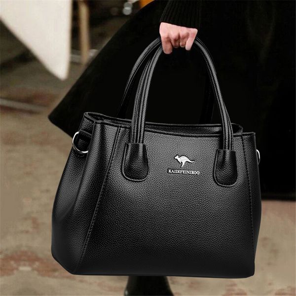 women leather designer small casual tote shoulder handbags