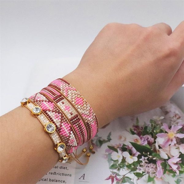 beaded, strands zhongvi miyuki pink bracelets set for lady handmade bead inlay zircon pulseras femme 2022 year's gift, Black
beaded, strands zhongvi miyuki pink bracelets set for lady handmade bead inlay zircon pulseras femme 2022 year's gift, Black