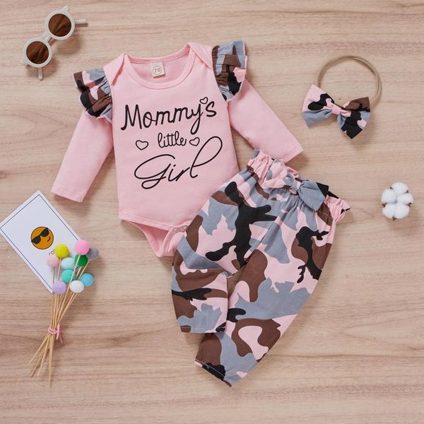 jumpsuits baby girls clothes set, letter print long sleeve o-neck romper+camouflage trousers+headband, Blue
jumpsuits baby girls clothes set, letter print long sleeve o-neck romper+camouflage trousers+headband, Blue