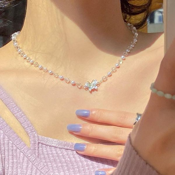 pendant necklaces korean fashion pearl choker cute butterfly necklace aesthetic for women girls elegant beads chain collar sweet female jewe, Silver
pendant necklaces korean fashion pearl choker cute butterfly necklace aesthetic for women girls elegant beads chain collar sweet female jewe, Silver