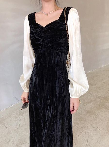 casual dresses spring large size women's french retro velvet dress chinese fashion for women plus, Black;gray
casual dresses spring large size women's french retro velvet dress chinese fashion for women plus, Black;gray