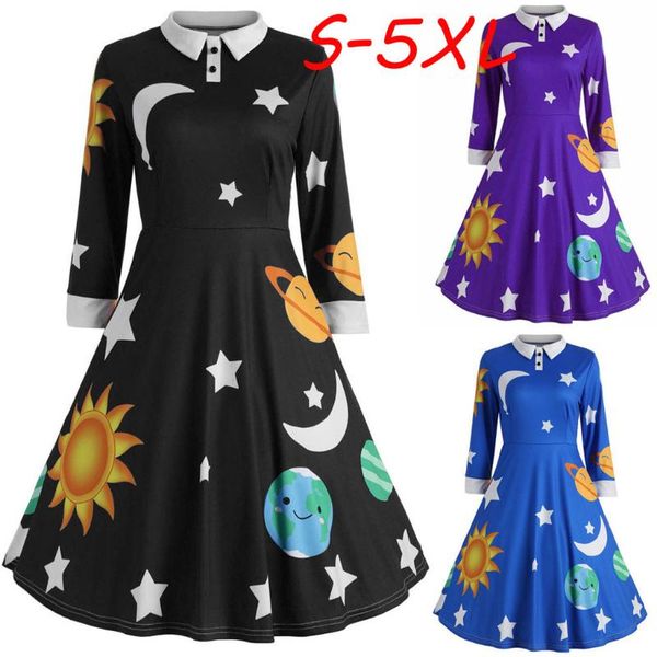 fashion womens sun and moon star print dress with botton ladies long sleeve flare vintage dress women medieval robe, Black;gray
fashion womens sun and moon star print dress with botton ladies long sleeve flare vintage dress women medieval robe, Black;gray