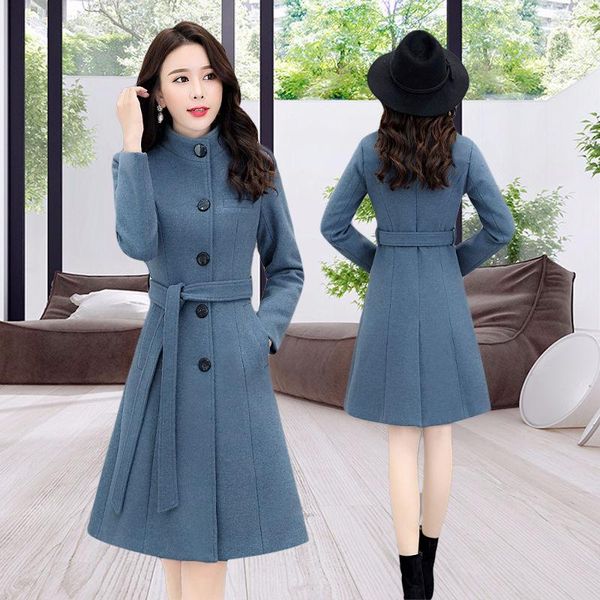 women's wool & blends cotton thick woolen coat mid-length autumn and winter fashion slim loose women, Black
women's wool & blends cotton thick woolen coat mid-length autumn and winter fashion slim loose women, Black