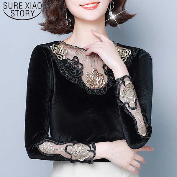 fashion slim autumn winter long sleeve mesh women blouses floral solid black hollow ladies plus size 7692 50 210527, White
fashion slim autumn winter long sleeve mesh women blouses floral solid black hollow ladies plus size 7692 50 210527, White
