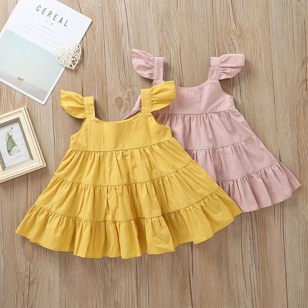 cute baby girls dress solid ruffle linen princess party dresses kids girls dress clothing 1-6y, Red;yellow
cute baby girls dress solid ruffle linen princess party dresses kids girls dress clothing 1-6y, Red;yellow