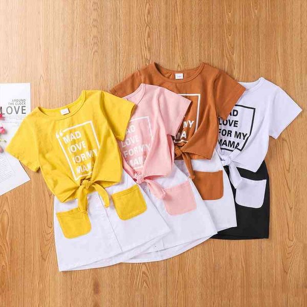 kids baby girls summer short sleeve letter knot t-shirts packet skirts toddler children fashion clothes sets 2pcs 18m-6y, White
kids baby girls summer short sleeve letter knot t-shirts packet skirts toddler children fashion clothes sets 2pcs 18m-6y, White