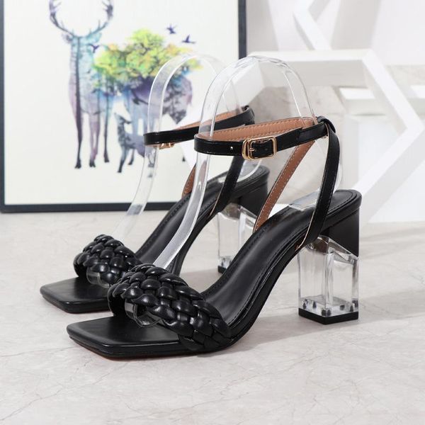 sandals 2021 summer fashion women weave band ankle buckle with high transparent crystal heels ladies wedding party dress, Black
sandals 2021 summer fashion women weave band ankle buckle with high transparent crystal heels ladies wedding party dress, Black