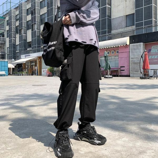 men's pants neploha casual oversize 2021 fashion korean streetwear trousers hip hop male clothing, Black
men's pants neploha casual oversize 2021 fashion korean streetwear trousers hip hop male clothing, Black