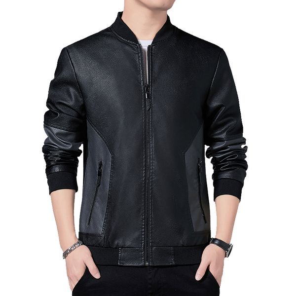 mens patchwork leather jacket stand collar jackets motorcycle lightweight faux warm outwear, Blue;black
mens patchwork leather jacket stand collar jackets motorcycle lightweight faux warm outwear, Blue;black