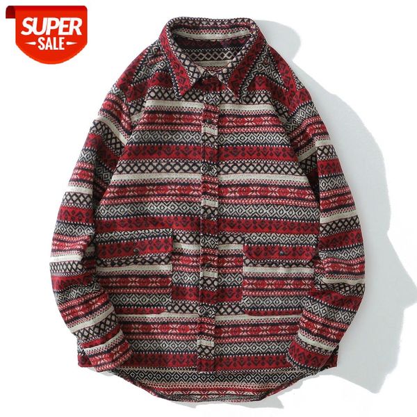Hip Hop Retro Plaid Long Sleeve Shirt Harajuku National Style Knitted Shirt Streetwear Snap Button Autumn Cotton Loose Top #jc5V, White;black
Hip Hop Retro Plaid Long Sleeve Shirt Harajuku National Style Knitted Shirt Streetwear Snap Button Autumn Cotton Loose Top #jc5V, White;black