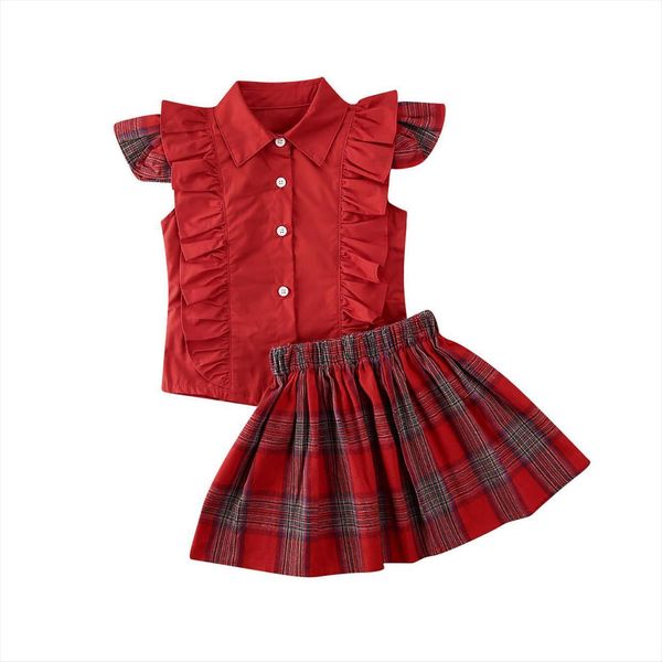 1 6y toddler baby girls christmas clothes sets ruffle sleeve t shirt checks plaid skirt outfits, White
1 6y toddler baby girls christmas clothes sets ruffle sleeve t shirt checks plaid skirt outfits, White