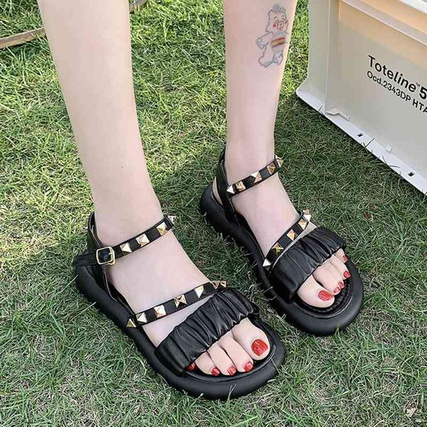 sandals fashion rivet platform women 2021 pleated ankle strap thick bottom sandalias mujer summer casual walking shoes ape0, Black
sandals fashion rivet platform women 2021 pleated ankle strap thick bottom sandalias mujer summer casual walking shoes ape0, Black
