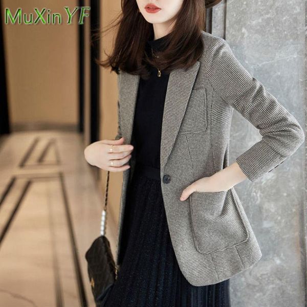 women's suits & blazers -3xl plaid suit jacket 2021 autumn long-sleeved casual coat korean elegant vintage female clothes, White;black
women's suits & blazers -3xl plaid suit jacket 2021 autumn long-sleeved casual coat korean elegant vintage female clothes, White;black