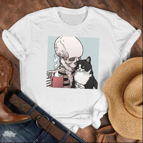 women lady cartoon coffee cat funny 90s fashion shirt clothes tshirt female print tee womens graphic t shirt, White
women lady cartoon coffee cat funny 90s fashion shirt clothes tshirt female print tee womens graphic t shirt, White