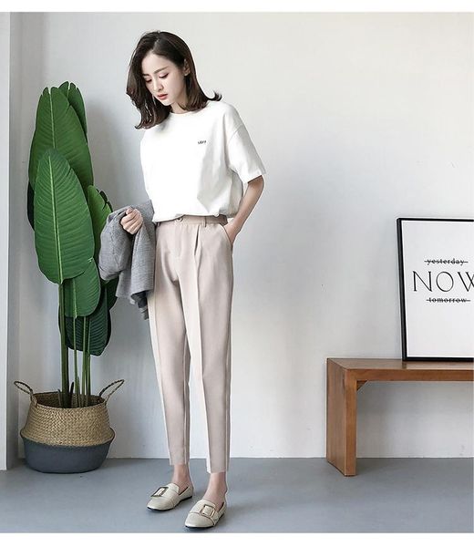 women's pants & capris s 2021 female classic high elastic waist harem women fashion slim solid color ankle-length, Black;white
women's pants & capris s 2021 female classic high elastic waist harem women fashion slim solid color ankle-length, Black;white